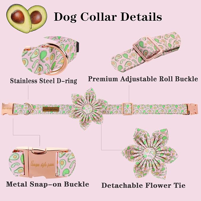 Unique style paws Dog Collar with Flower Tie