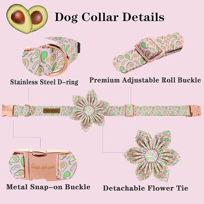 Unique style paws Dog Collar with Flower Tie