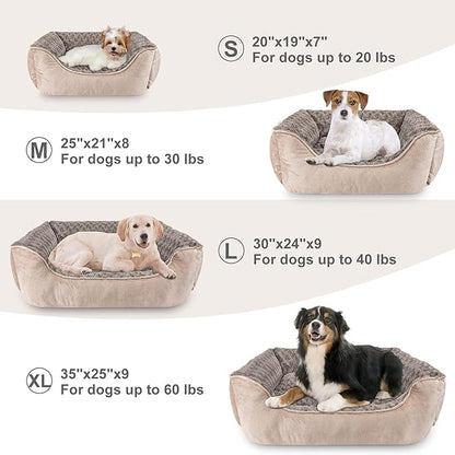 JOEJOY Rectangle Dog Bed for Large Medium Small Dogs Machine Washable Sleeping Dog Sofa Bed Non-Slip Bottom Breathable Soft Puppy Bed Durable Orthopedic Calming Pet Cuddler