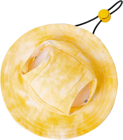 Pet hat with Ear Holes Sunscreen Baseball Cap Suitable for Small and Medium-Sized Dogs Outdoor Climbing hat in Summer Pet Products (Small