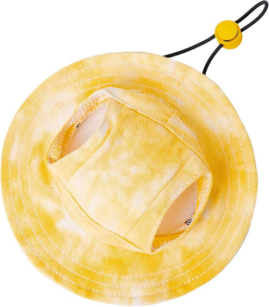 Pet hat with Ear Holes Sunscreen Baseball Cap Suitable for Small and Medium-Sized Dogs Outdoor Climbing hat in Summer Pet Products (Small