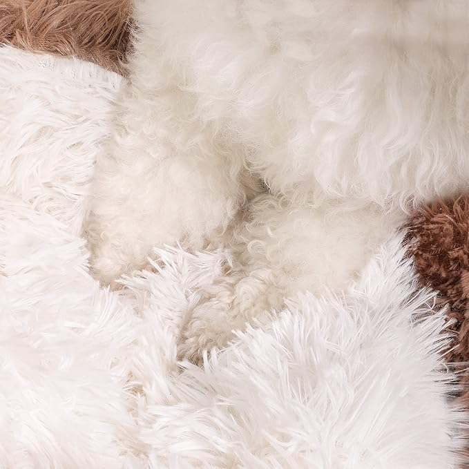 NOYAL Dog Bed Round Hooded Plush Cat Cave