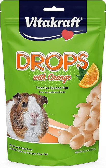 Vitakraft Drops Guinea Pig Treat - Orange - Yogurt Treats for Guinea Pigs Orange 5.3 Ounce (Pack of 1)