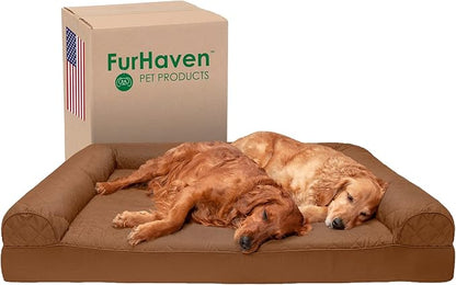 Furhaven Orthopedic Dog Bed for Large Dogs w/ Removable Bolsters & Washable Cover 125 lbs