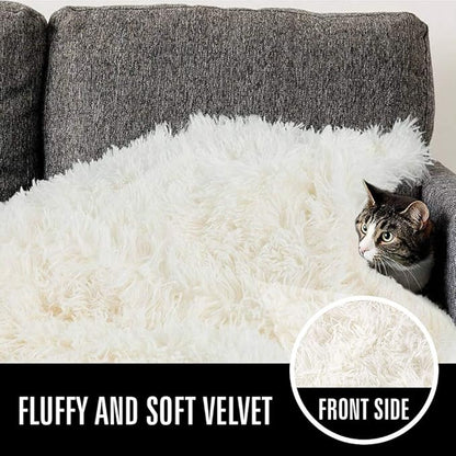 LOCHAS Luxury Fluffy Dog Blanket 30''x40'' Cream