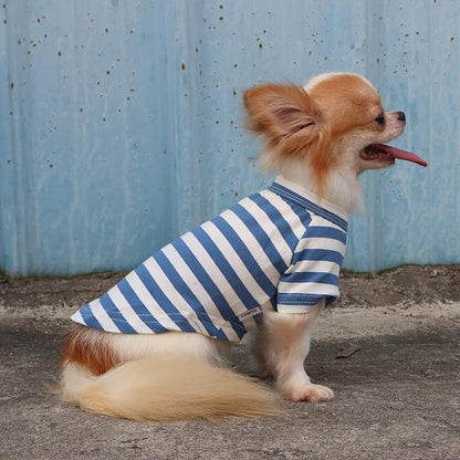 LOPHIPETS 100% Breathable Cotton Striped Dog Tee Shirt