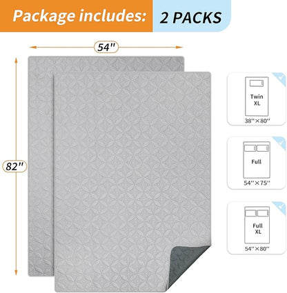 2 Packs Waterproof Dog Blankets Washable for Large Dog, All-Round Protector for Pets, Soft Reversible Dog Blankets Anti Scratches Dirty for Bed Couch Sofa Furniture (54"×82", Light/Dark Grey)