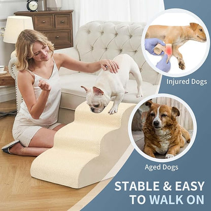 BOMOVA Dog Stairs for Small Dogs 3-Step Dog 2/3/4/5 Steps