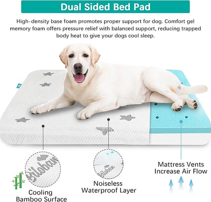 Waterproof Large Dog Bed, Washable Dog Crate Bed with Removable Cover, Chew Proof Dog Beds & Furniture for Kennel, Dog Mat for Medium or Large Dogs Cage