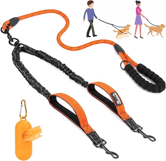 Lukovee Double Dog Leash 360° Swivel