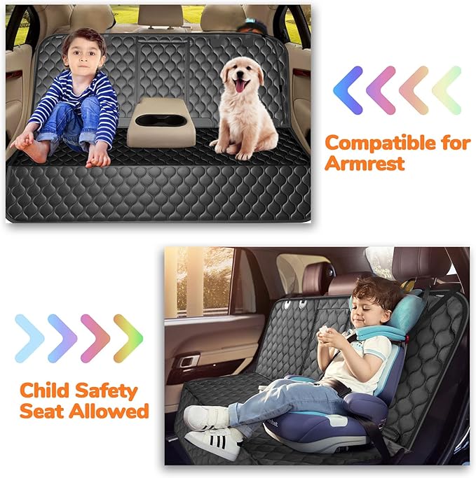 URPOWER Waterproof Dog Car Seat Cover for Back Seat for Cars