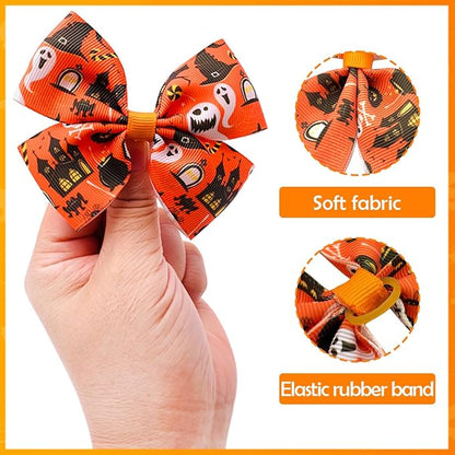 24Pcs/12 Pairs 4" Halloween Dog Hair Bows