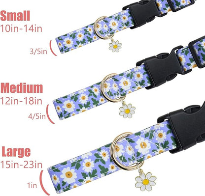 Flower Patterns Dog Collar with Accessories