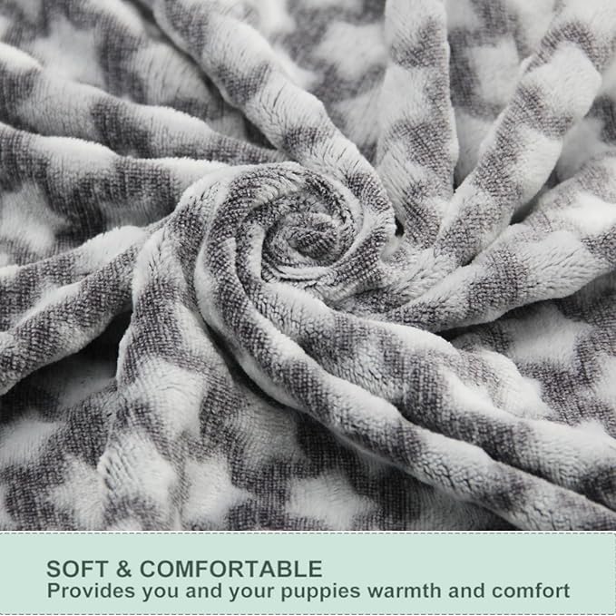 1 Pack 3 Dog Blankets Super Soft Puppy Blankets Warm Sleep Mat Star Print Blanket Fluffy Fleece Pet Blanket Flannel Throw Blankets for Small Dogs Puppy Dogs Fluffy Cats Star-Large(40"x30")