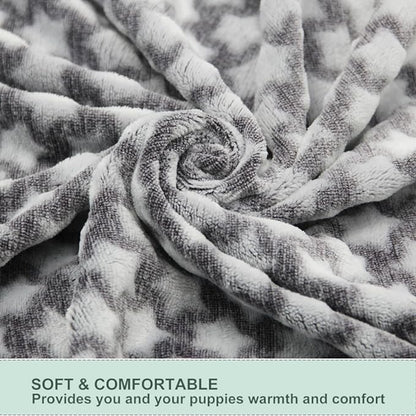 1 Pack 3 Dog Blankets Super Soft Puppy Blankets Warm Sleep Mat Star Print Blanket Fluffy Fleece Pet Blanket Flannel Throw Blankets for Small Dogs Puppy Dogs Fluffy Cats Star-Large(40"x30")