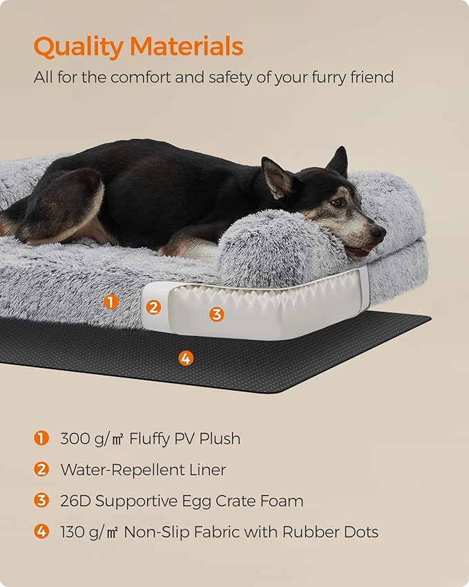 Feandrea Dog Bed 36 x 27 x 9 Inches, UPGW232G01