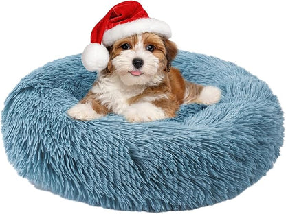 Aurako Cat Bed Dog Bed Round Cushion Pet 23" Cyan