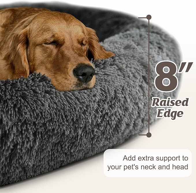 Syalife Shaggy Plush Calming Dog Couch Bed Pet Protector Cover(55"x43"x8", Dark