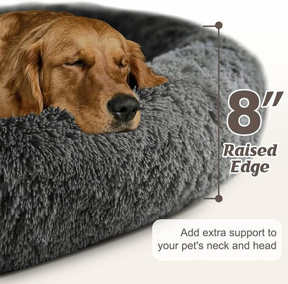 Syalife Shaggy Plush Calming Dog Couch Bed Pet Protector Cover(55"x43"x8", Dark