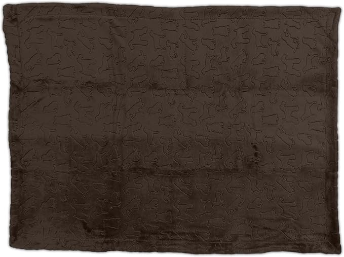 American Kennel Club Premium Velvet Sherpa Pet Blanket Soft and Warm Pet Throw for Dogs & Cats – 40”x30” - Brown