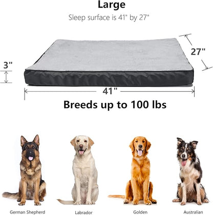 42 inch Dog Crate Bed Washable with Waterproof Inner Lining,Dog Mattress for Crate Large Breed Perfect for Pet Up to 100lbs,Egg Crates Foam Pad Replacement Dog Beds Suitable for 42 x 28 inch Dog Crate