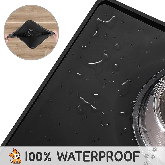 MateeyLife Silicone Cat & Dog Food Mat for Floors Waterproof
