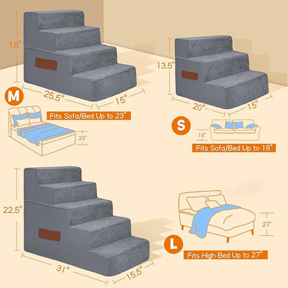 Supet Tall Dog Stairs for Small Medium Large Dogs to Get on Bed