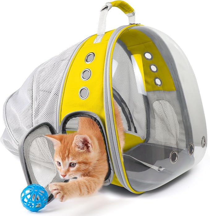 Cat Backpack Carrier,Expandable Pet Bubble Backpack Airline Approved, Pet Travel Carrying Bag for Small Medium Cats and Puppy with Hiking Walking Outdoor Use