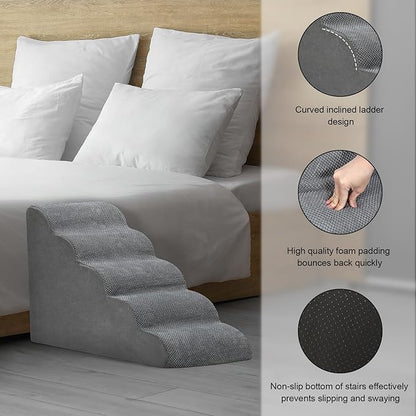 Dog Stairs for High Bed 5 Tier 22" Non-Slip