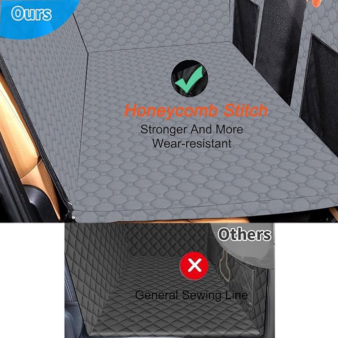 Gerrit Backseat Extender for Dogs Hard Bottom Car Seat Cover for Dogs Pet Cruiser Waterproof & Easy to Clean Dog Car Seat Cover for Back Seat Scratch Resistant for Cars Trucks SUVs