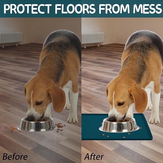 MateeyLife Silicone Cat & Dog Food Mat for Floors Waterproof