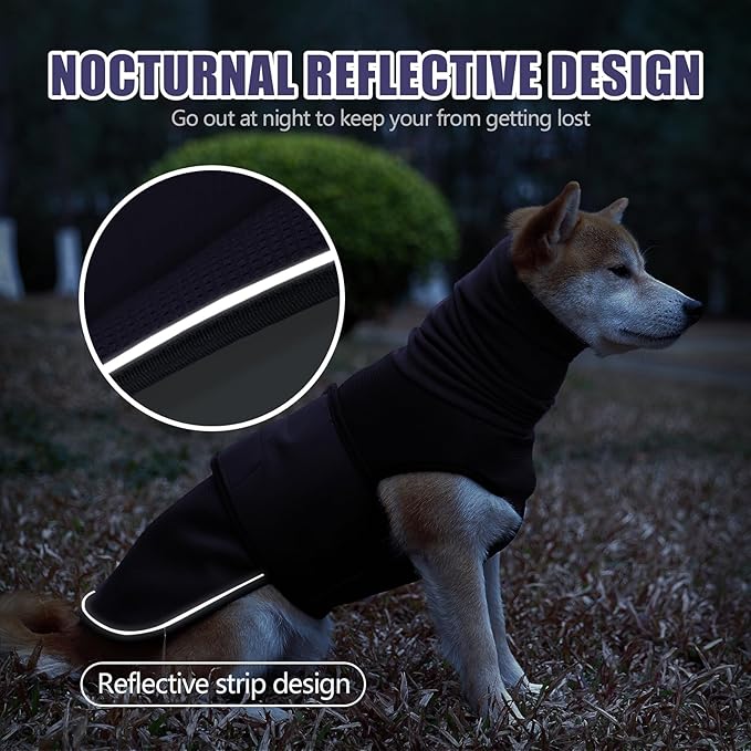 Dog Anxiety Jacket, Dog Shirt with Turtleneck, Breathable Calming Vest, Indoor and Outdoor Separated Pet Jacket (Navy blue, XXX-Large)