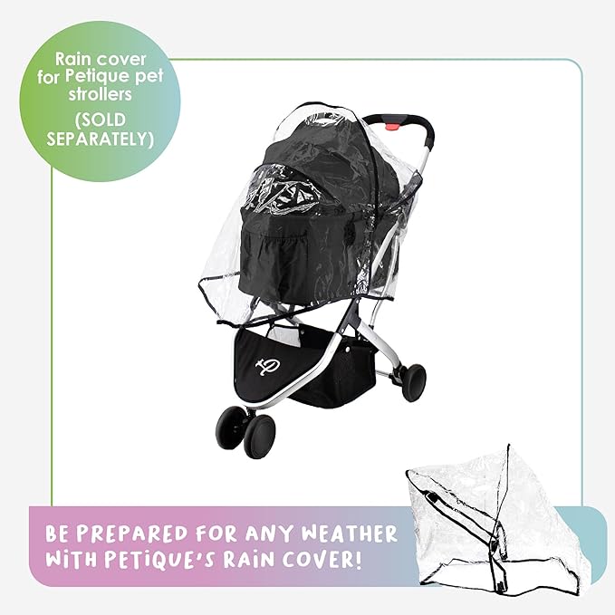 Petique 3-in-1 Newport Pet Stroller (Travel Carrier + Car Seat + Stroller) 360º Front 45LBS –