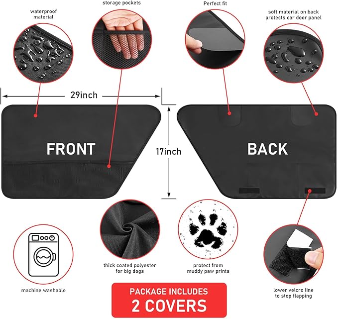 2PCS Car Door Protector for Dogs