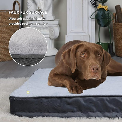 42 inch Dog Crate Bed Washable with Waterproof Inner Lining,Dog Mattress for Crate Large Breed Perfect for Pet Up to 100lbs,Egg Crates Foam Pad Replacement Dog Beds Suitable for 42 x 28 inch Dog Crate