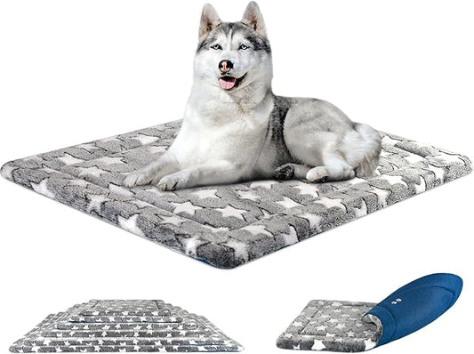 KROSER Fancy Dog Crate Pad Dog Bed Mat Reversible (Cool & Warm)