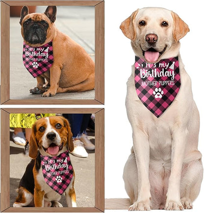 It's My Birthday Mother Puppers Pink Dog Bandana