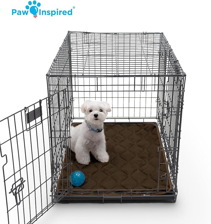Paw Inspired Washable Padded Crate Mats for Dogs 35” x 22” Pad, 36-inch Kennels