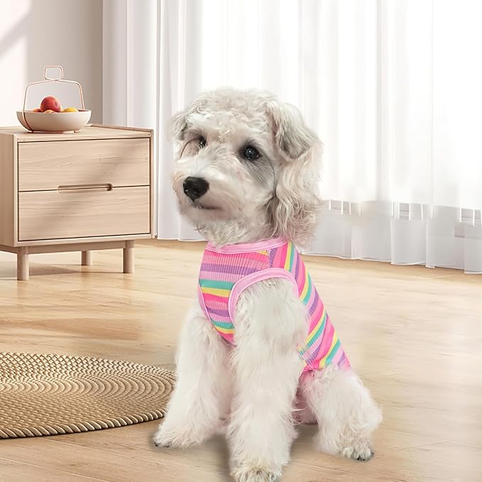 XPUDAC 4 Pack Striped Dog Shirts Soft Lightweight