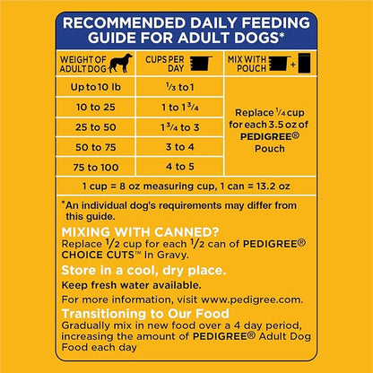 PEDIGREE Complete Nutrition Adult Dry Dog Food Roasted Chicken, Rice & Vegetable Flavor Dog Kibble, 17 lb. Bag