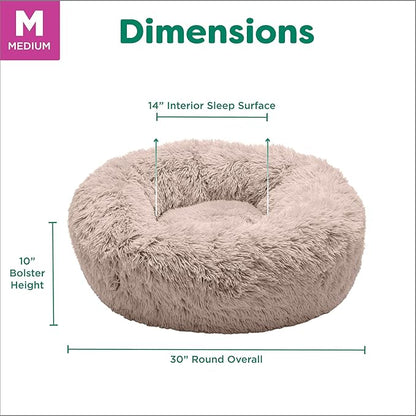 Furhaven 30" Round Calming Donut Dog Bed for Medium/Small Dogs 45 lbs
