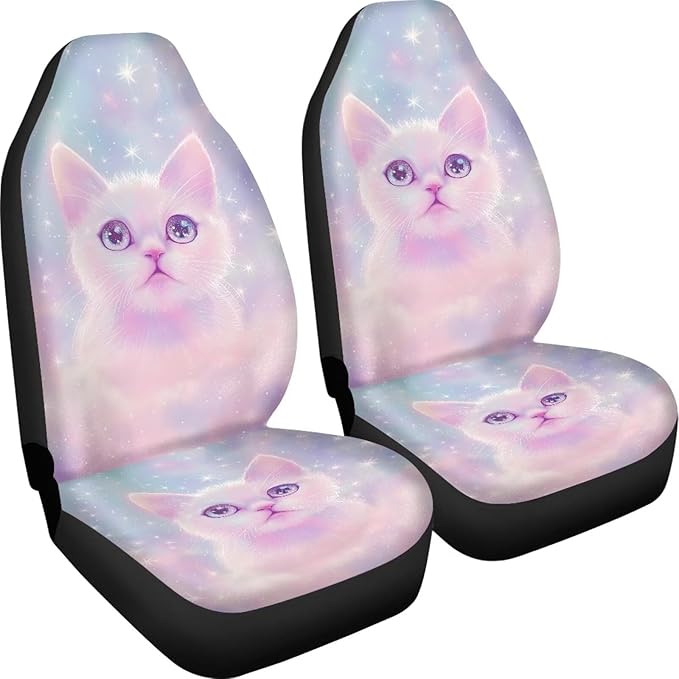 Cute Cartoon Cat Car Seat Covers Full Set of 2