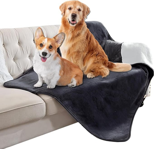 Waterproof Dog Blanket for Couch - Reversible and Waterproof Blanket Design for Sofa, Bed & Floor - Soft & Warm Pet Blanket Couch Cover - Dog & Cat Blanket & Bed Cover - Machine Washable (50 x 60 in)