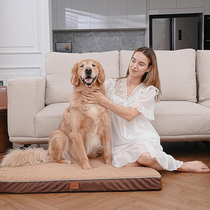 Orthopedic Dog Bed for Large Dogs Removable Bolsters & Washable Cover 65 lbs