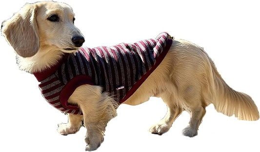 Dachshund Sweater for Dogs Lining Napping Stripe T Shirts (M