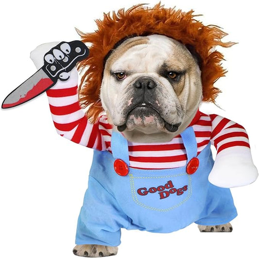 Dog Halloween Costumes, Pet Deadly Doll Dog Costume Funny Dog Costumes Dog Halloween Costume Clothes for Small Medium Large Extra Large Dogs Pets (X-Large)