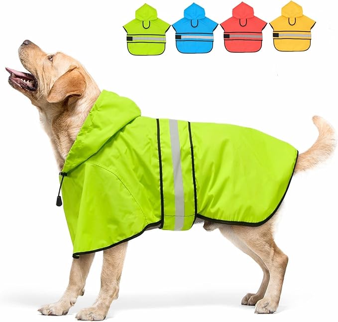 Candofly Dog Raincoat Hooded Poncho