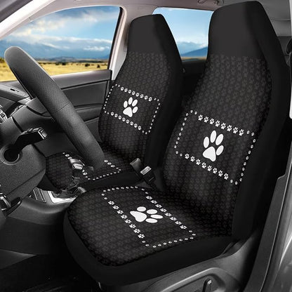 Dog Paws Printed Car Seat Covers Auto Protective Accessories Gift Front Seats Only Full Set of 2