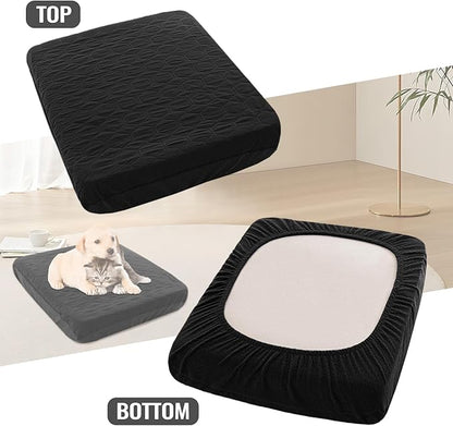 nanbowang Waterproof Dog Bed Covers Replacement Washable Pet Hair Easy to Remove, Dog Pillow Cover Quilted, Pet Bed Cover Lovely Puppy Bed Cover for Dog/Cat 35x44 Black