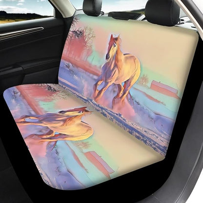 Horse Vehicle Seat Covers Set Front Back Seat 4 Travel